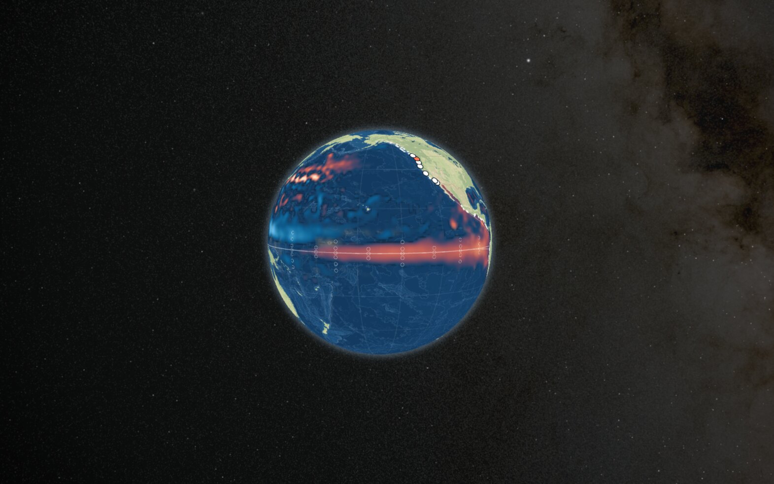The same view on July 1: the sky has turned, and a stretch of the Milky Way has come into view on the right.